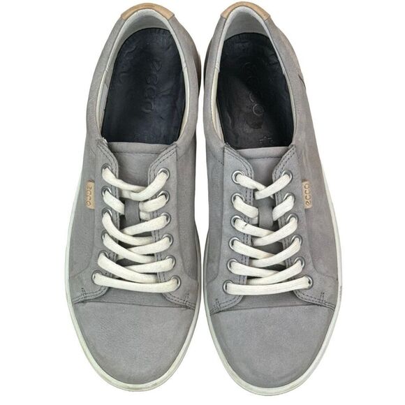 Ecco Soft 7 Leather Sneakers Womens Sz 38 US 7-7.5 Gray Lace Up Comfort - Picture 6 of 16